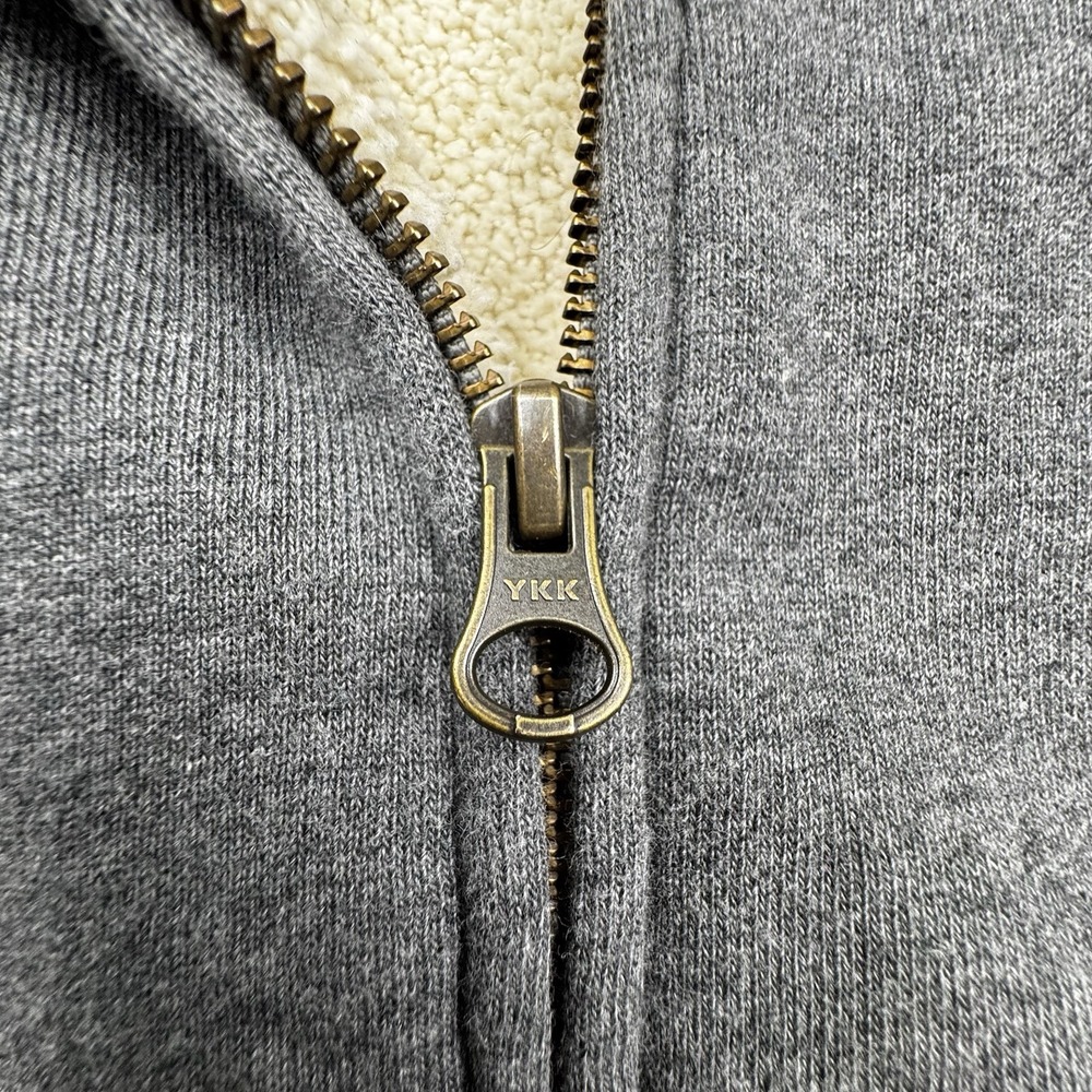 LL Bean Katahdin Iron‎ Works Mens Large Regular Sherpa Lined Grey Full Zip - Picture 6 of 16